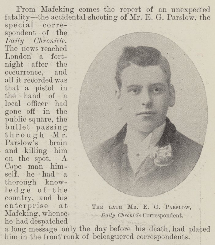 Afdøde hr. E. G. Parslow, Daily Chronicle Correspondent af English Photographer