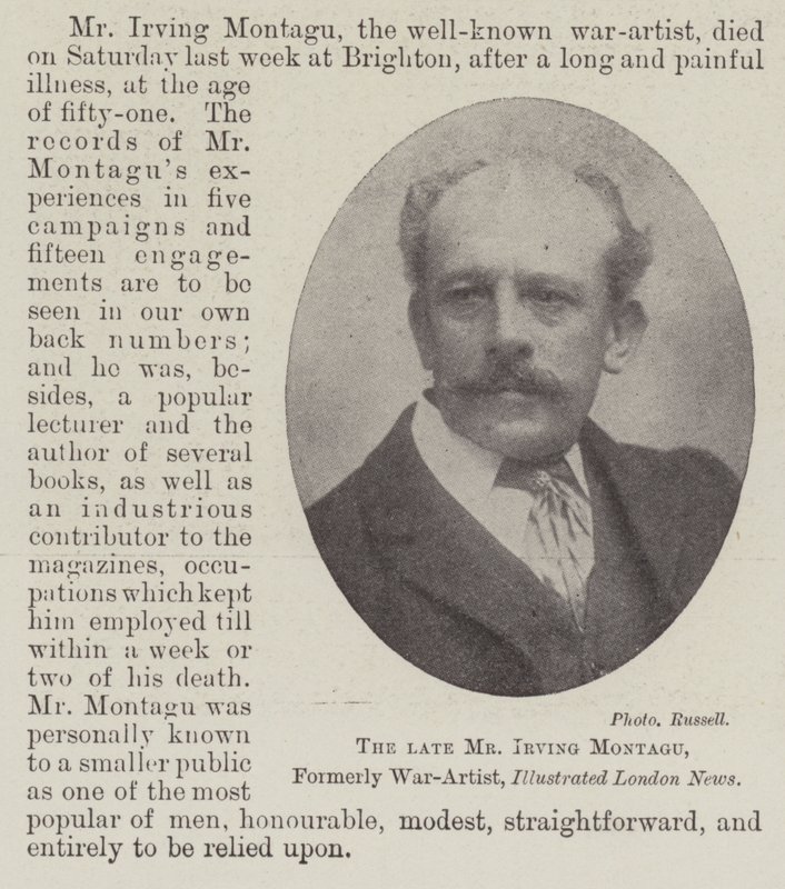 Den afdøde hr. Irving Montagu, tidligere krigskunstner, Illustrated London News af English Photographer