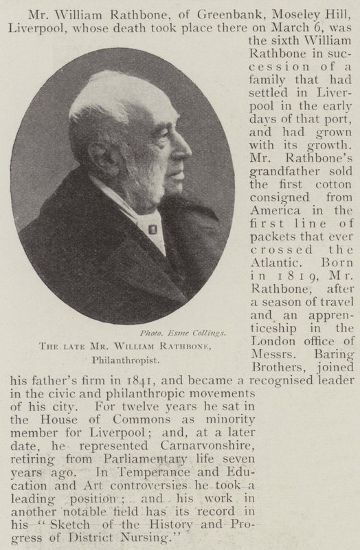 Afdøde Mr William Rathbone, filantrop af English Photographer