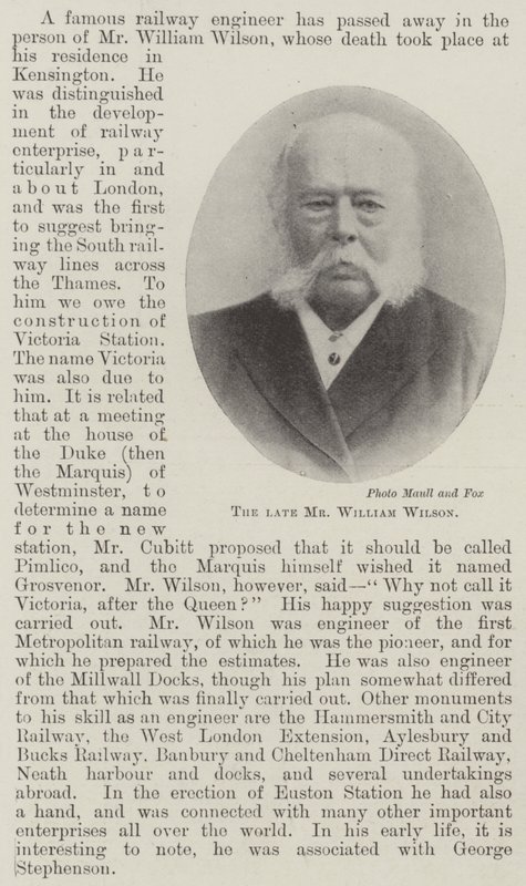 Den afdøde hr. William Wilson af English Photographer