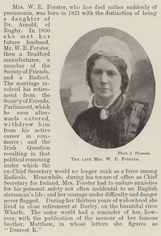 Afdøde fru W E Forster af English Photographer