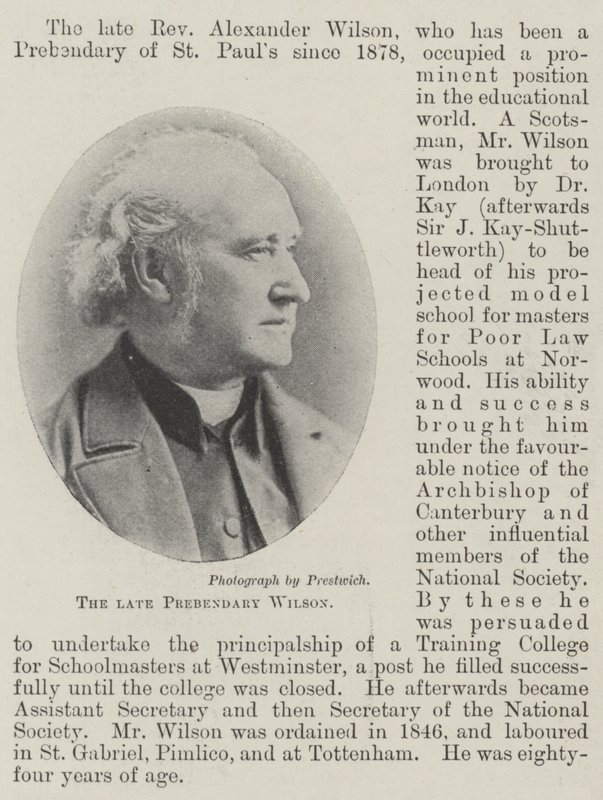 Den afdøde præbendær Wilson af English Photographer