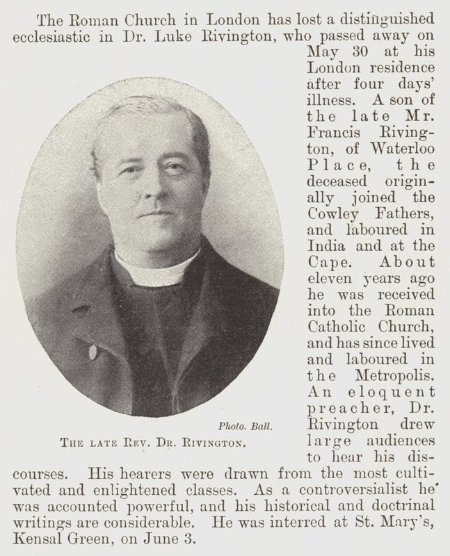 Den afdøde pastor Dr. Rivington af English Photographer
