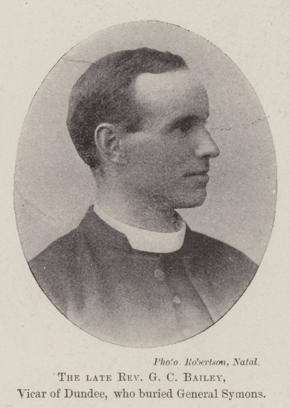 Den afdøde pastor G C Bailey, vikar i Dundee, der begravede general Symons af English Photographer