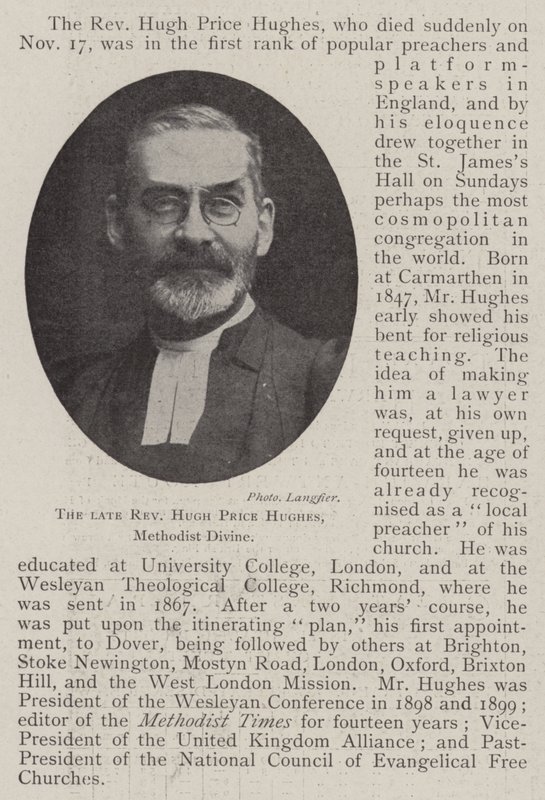 Den afdøde pastor Hugh Price Hughes, Methodist Divine af English Photographer