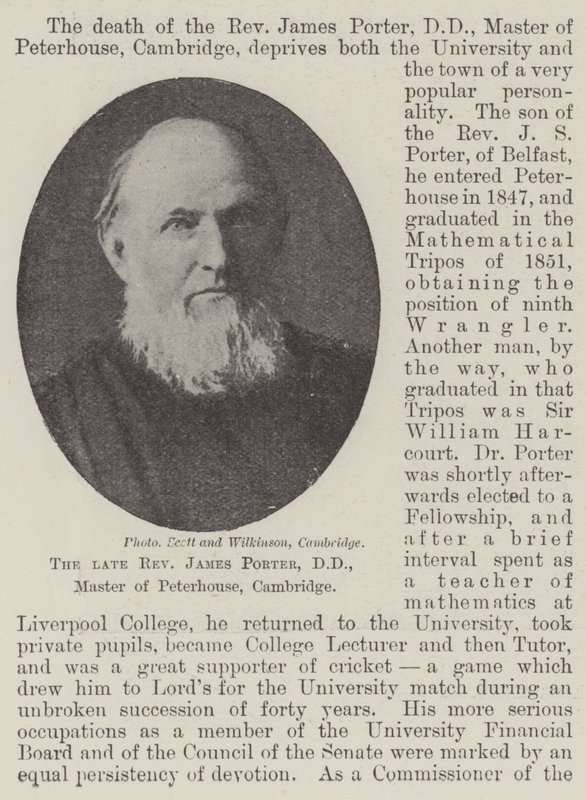 Den afdøde pastor James Porter, DD, Master of Peterhouse, Cambridge af English Photographer