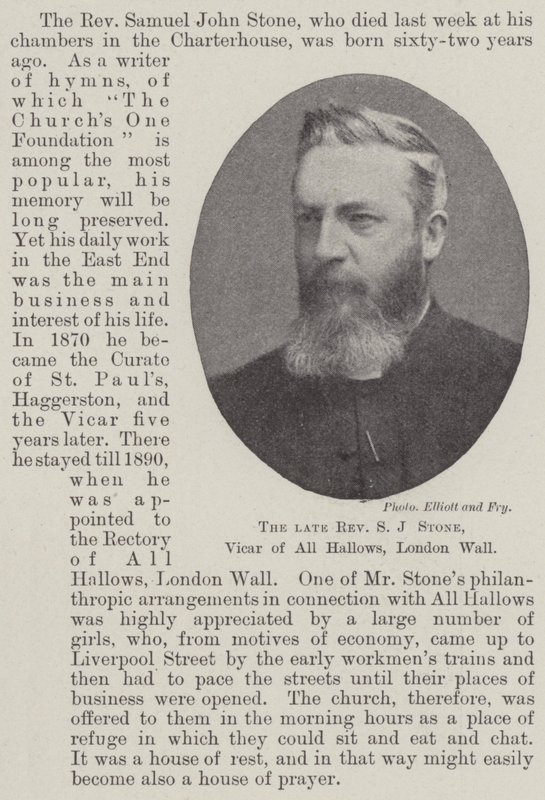 Den afdøde pastor S J Stone, Vicar of All Hallows, London Wall af English Photographer