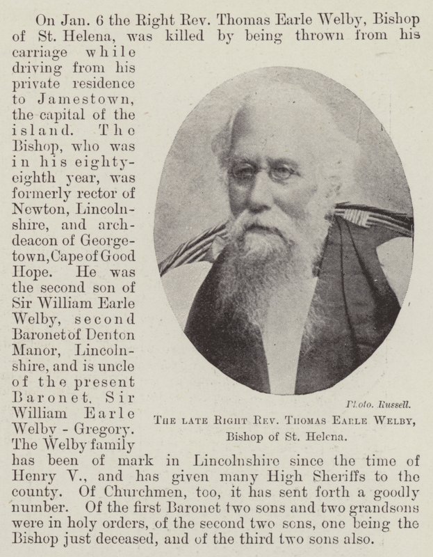 Den afdøde højre pastor Thomas Earle Welby, biskop af St. Helena af English Photographer