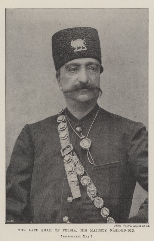 Den afdøde Shah af Persien, Hans Majestæt Nasr-ed-Din, myrdet 1. maj af English Photographer