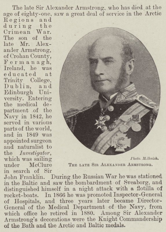 Den afdøde Sir Alexander Armstrong af English Photographer