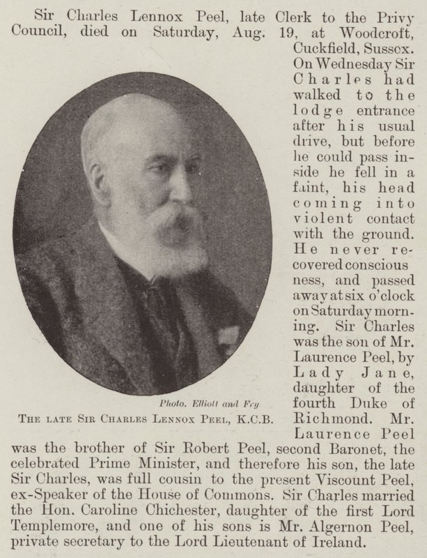 Den afdøde Sir Charles Lennox Peel, KCB af English Photographer