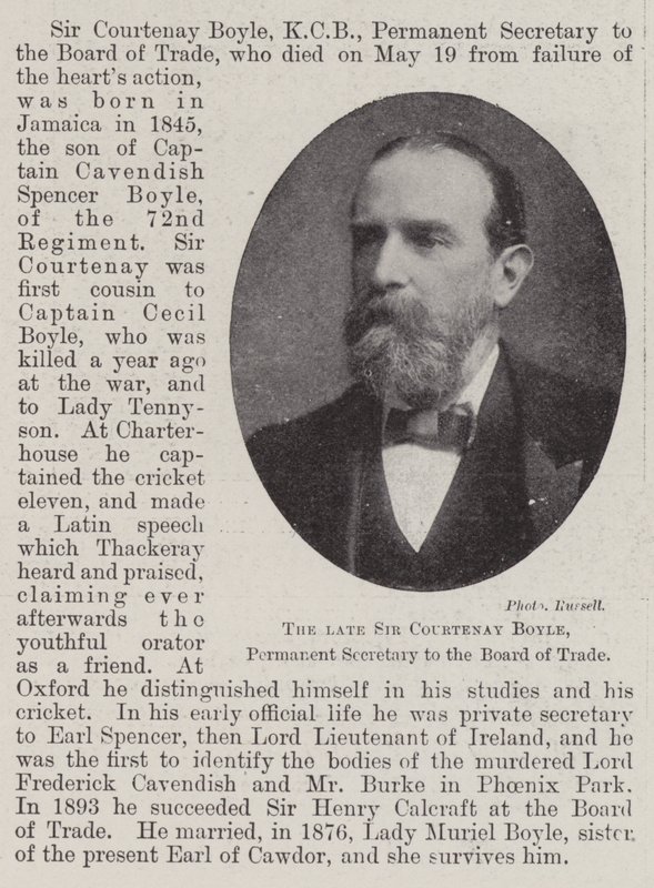 Afdøde Sir Courtenay Boyle, Permanent Secretary for Board of Trade af English Photographer