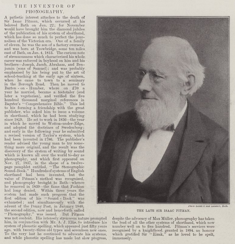 Den afdøde Sir Isaac Pitman af English Photographer