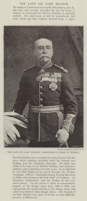 Den afdøde Sir John Hudson, øverstkommanderende i Bombay af English Photographer