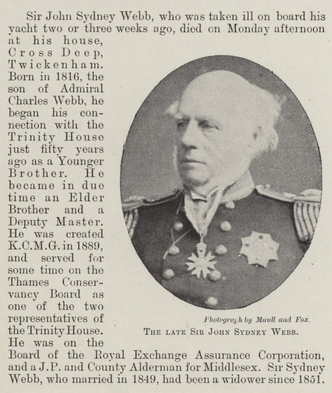 Den afdøde Sir John Sydney Webb af English Photographer