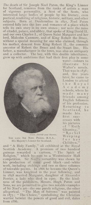 Afdøde Sir Noel Paton, RSA, Hans Majestys Limner for Skotland af English Photographer