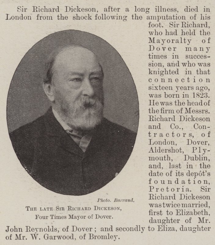 Den afdøde Sir Richard Dickeson, fire gange borgmester i Dover af English Photographer