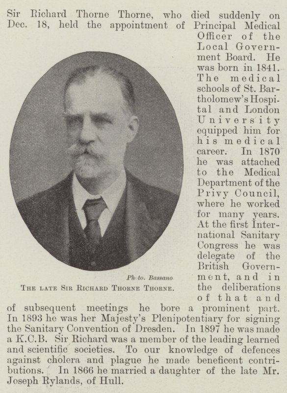 Den afdøde Sir Richard Thorne Thorne af English Photographer