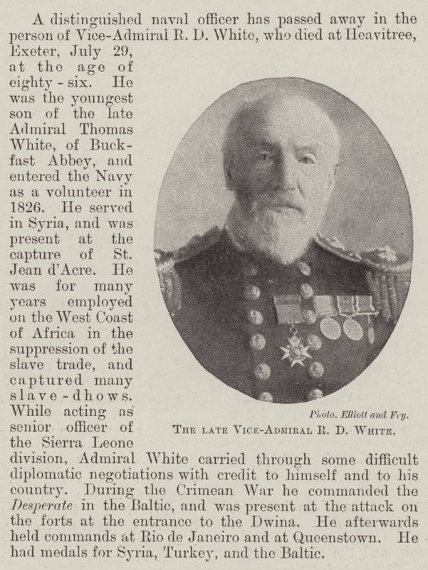 Den afdøde viceadmiral R D White af English Photographer
