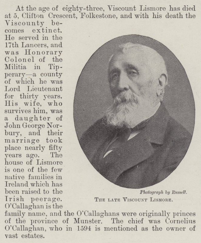 Den afdøde Viscount Lismore af English Photographer