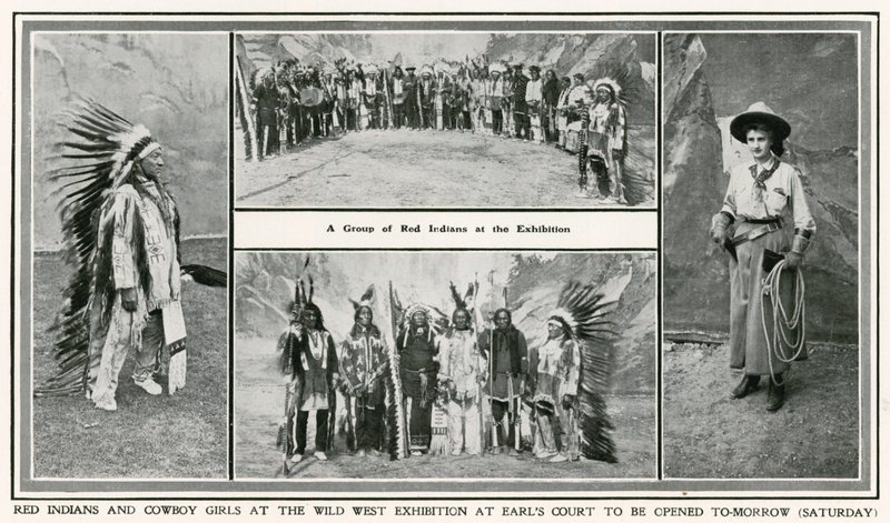 Åbningen af Golden West-udstillingen på Earls Court: Røde indianere og cowboypiger af English Photographer