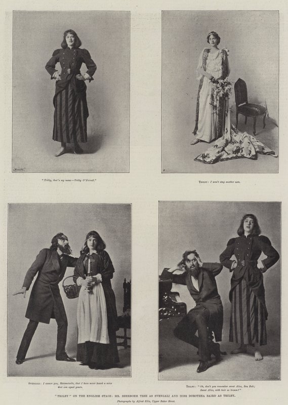 Trilby på den engelske scene, Mr Beerbohm Tree som Svengali og Miss Dorothea Baird som Trilby af English Photographer