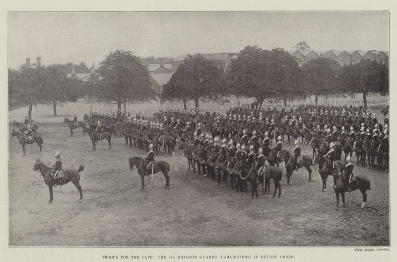 Tropper til Kap, de 6. Dragoon Guards (Carabiniers) i Review Order af English Photographer