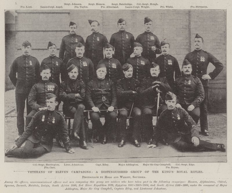 Veteraner fra Eleven Campaigns, en fornem gruppe af Kings Royal Rifles af English Photographer