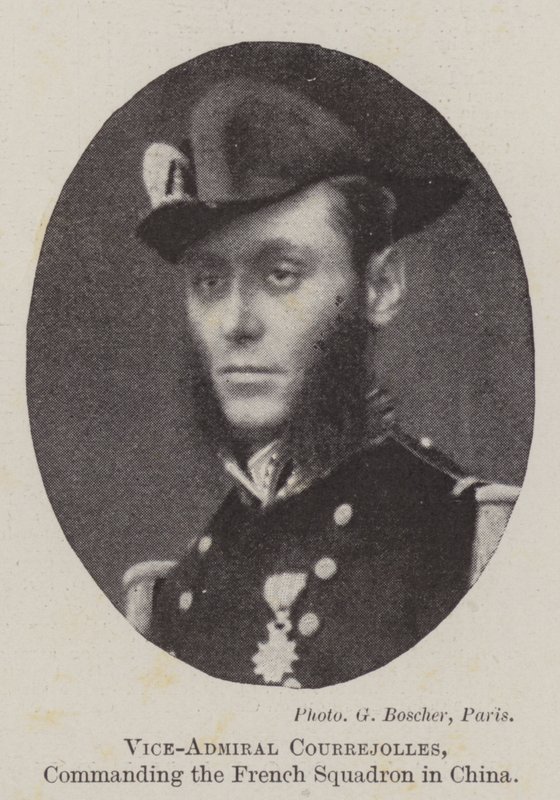 Viceadmiral Courrejolles, der leder den franske eskadron i Kina af English Photographer
