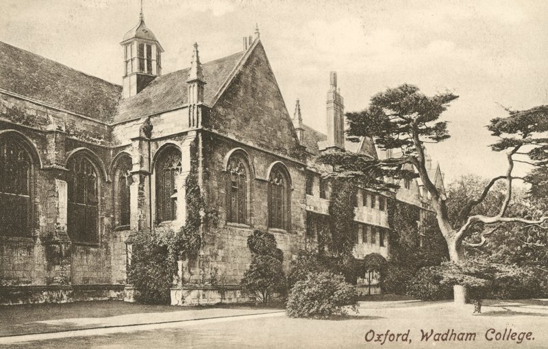 Wadham College, Oxford, Oxfordshire (s/h-billede) af English Photographer