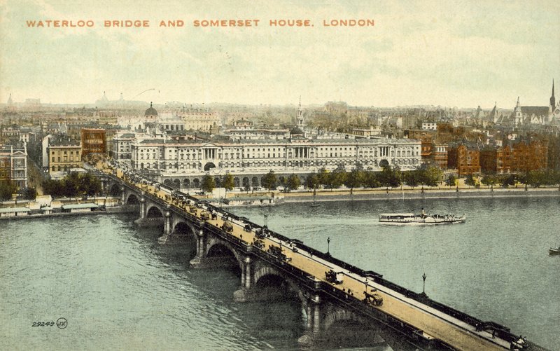 Waterloo Bridge og Somerset House (farvefoto) af English Photographer