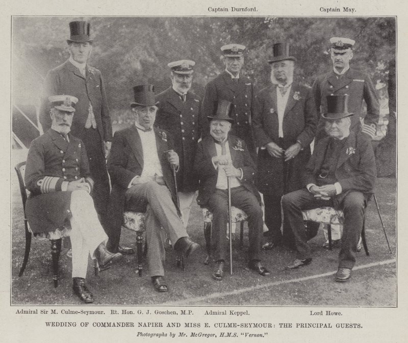 Bryllup af kommandør Napier og Miss E Culme-Seymour, de vigtigste gæster af English Photographer