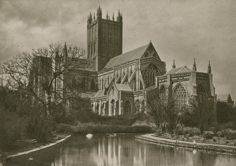 Wells Cathedral, fra Svanebassinet af English Photographer