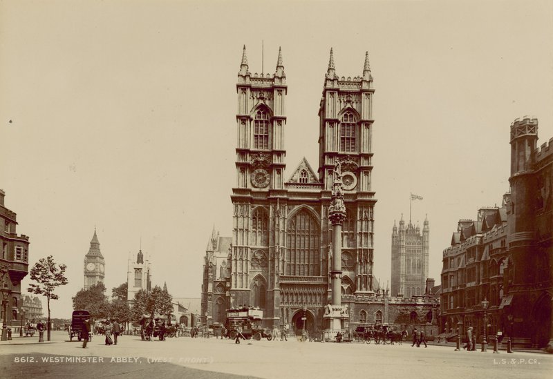Vestfronten af Westminster Abbey af English Photographer