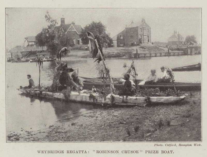Weybridge Regatta, Robinson Crusoe Prize Boat af English Photographer