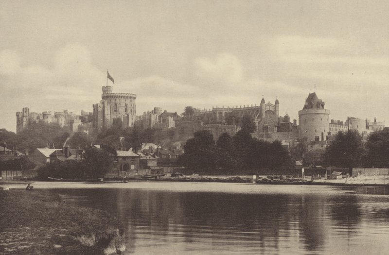 Windsor Castle, udsigt fra floden (s/h-foto) af English Photographer