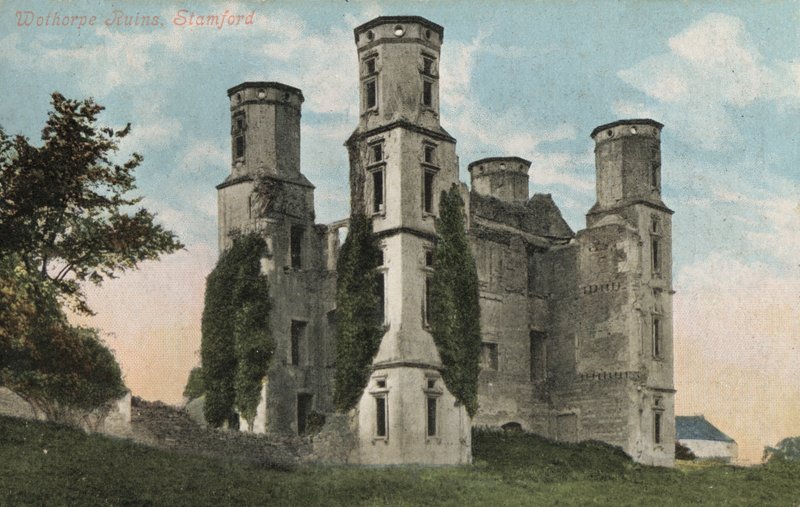 Wothorpe Towers, ruinerne af en Jacobean lodge, Cambridgeshire (foto) af English Photographer