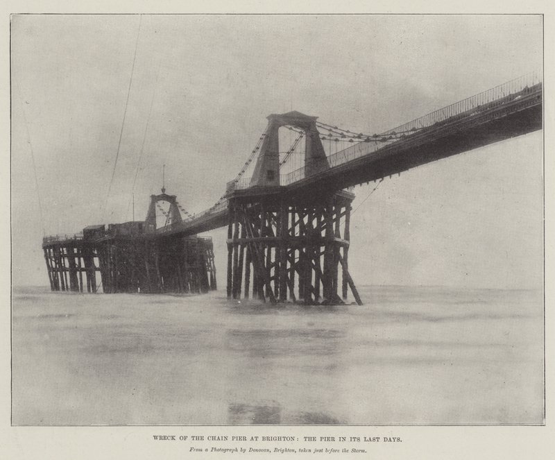 Vraget af Chain Pier ved Brighton, Pier in its Last Days af English Photographer