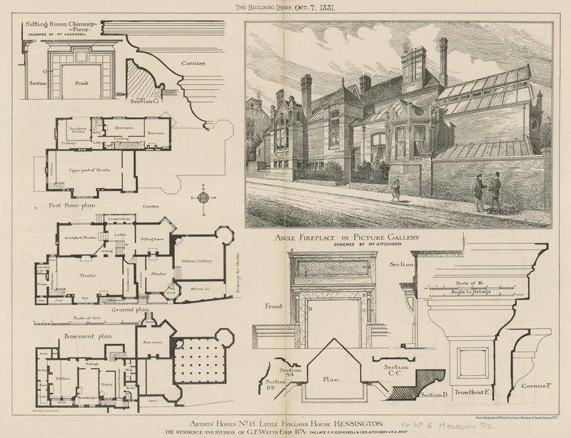 15 Little Holland House, Kensington, boligen og studierne i GF Watts, RA af English School