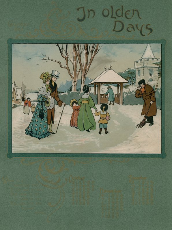 1905 kalender med vers af Alfred Austin (farvelitografi,) af English School