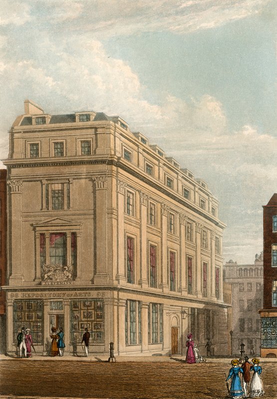 96 Strand, London; Ackermann Bibliotek, Kunstdepot af English School
