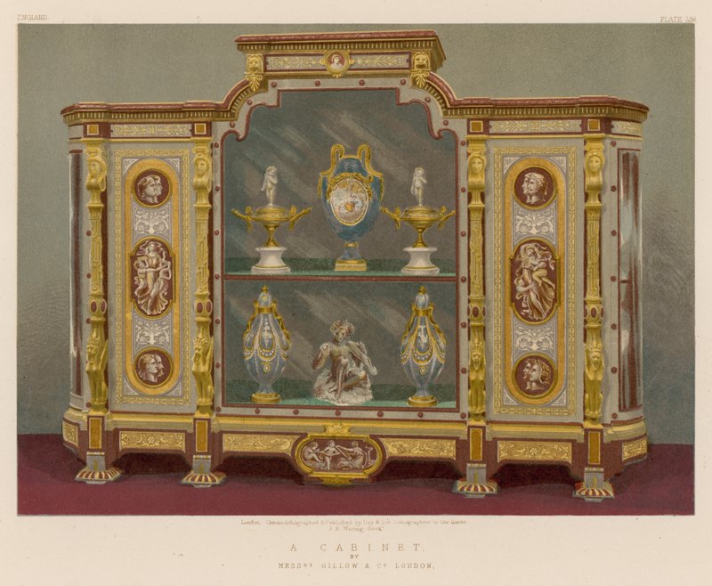 Et kabinet af Mrs Gillow og Co, London af English School