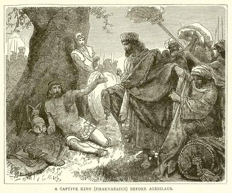 En fangenskabskonge (Pharnabazus) før Agesilaus af English School