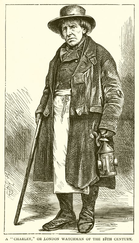 En Charley, eller London Watchman fra det 18. århundrede af English School