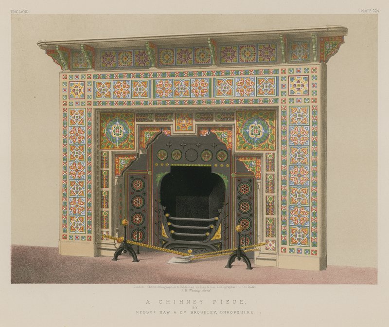 A Chimney Piece af Mrs Maw and Co, Broseley, Shropshire af English School