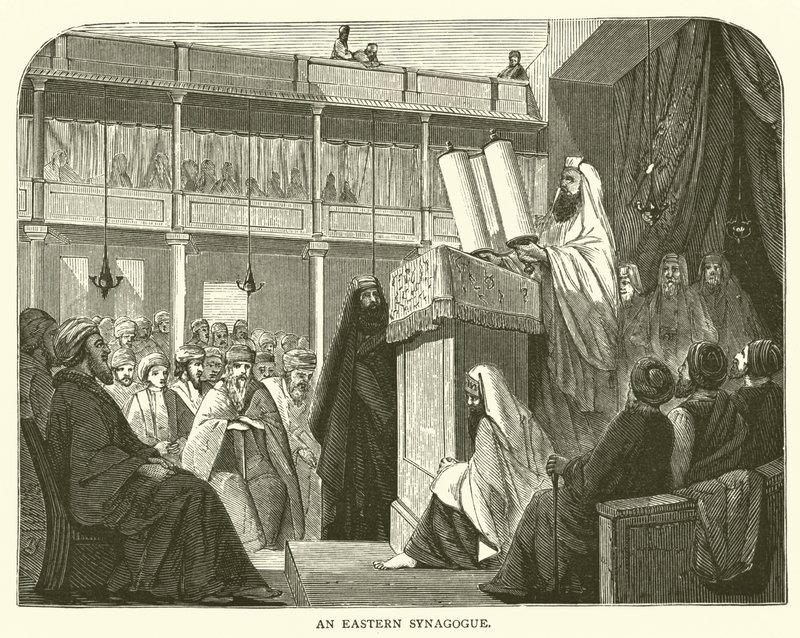 En østlig synagoge (gravering) af English School