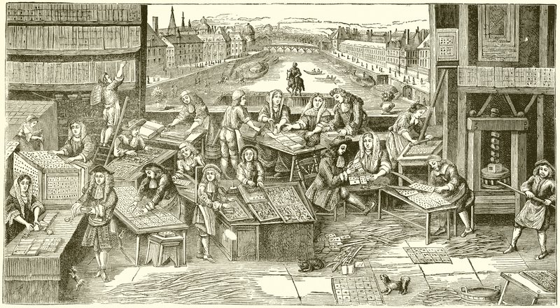 En fransk spillekortfabrik på Louis XIV