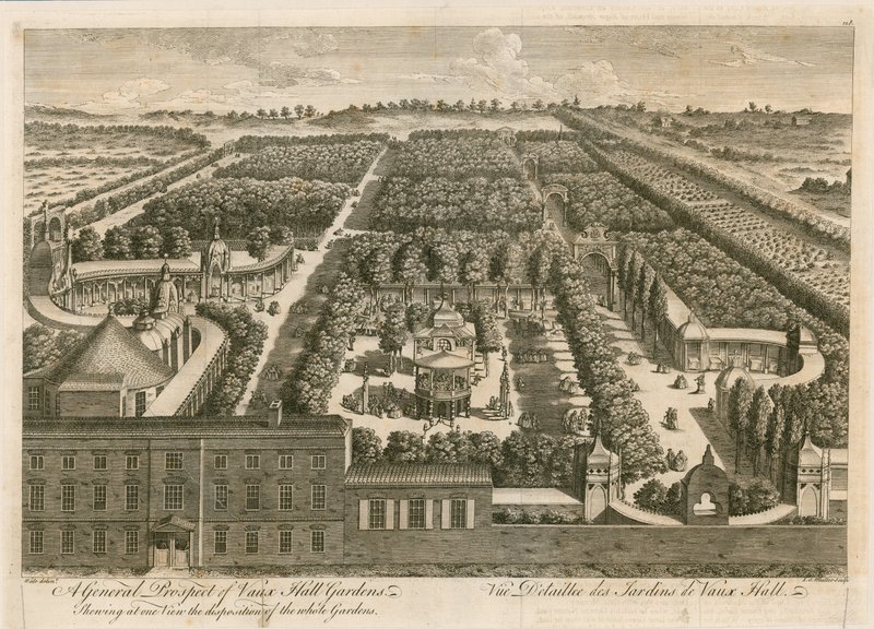 En generel udsigt til Vauxhall Gardens af English School