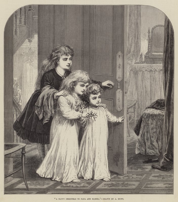 Glædelig jul til far og mor (gravering) af English School