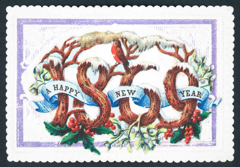 Et godt nytår 1869, nytårskort af English School